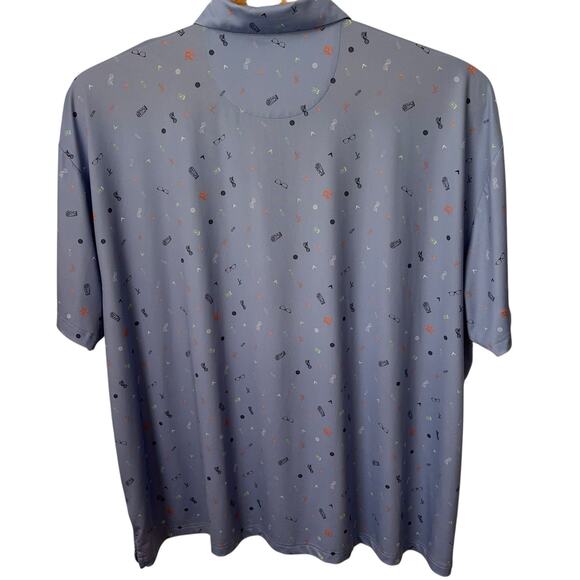 Callaway Golf Polo Shirt Mens Size 4X Blue All Over Print Opti-Dri Short Sleeve - Picture 3 of 5